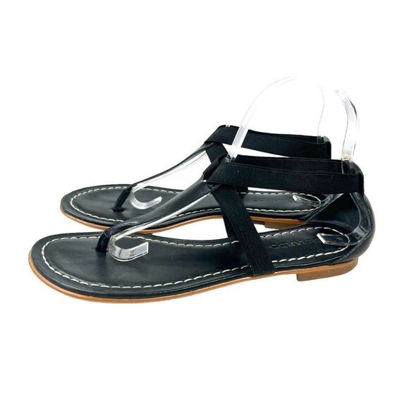 Bernardo ‘Poppy’ Black Leather T Strap Sandals - Picture 2 of 14